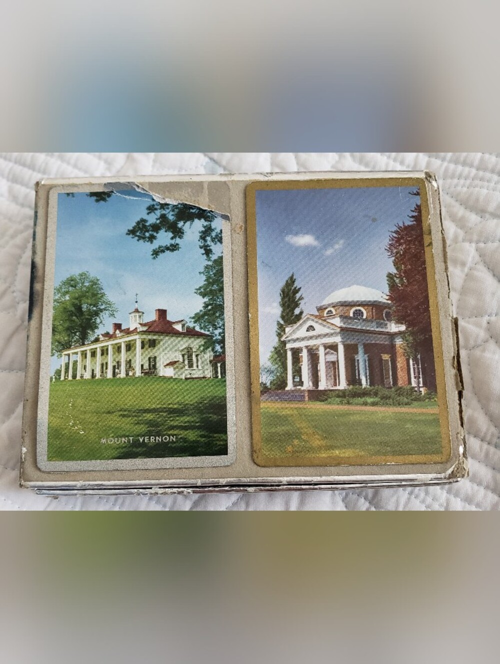 Vintage Mount Vernon & Monticello Playing Card Set Scenic Card Historical Site